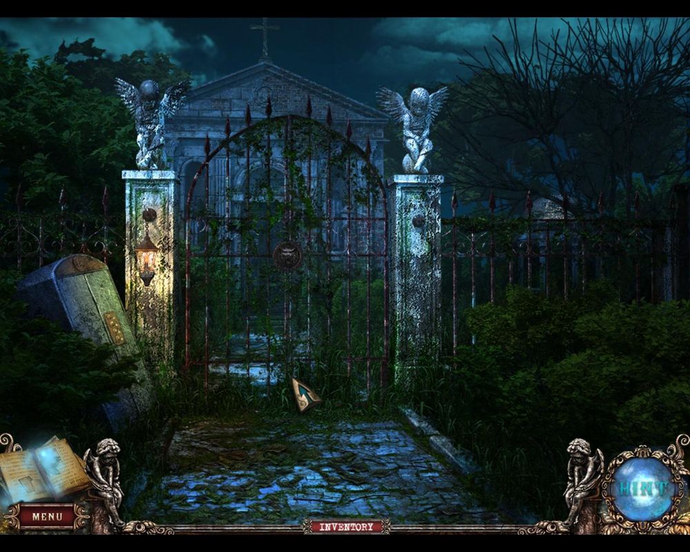 Fear for Sale: Mystery of McInroy Manor (Windows) screenshot: The graveyard gate