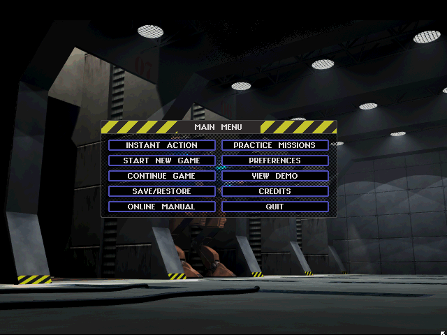 EarthSiege 2 (Windows 16-bit) screenshot: Main menu