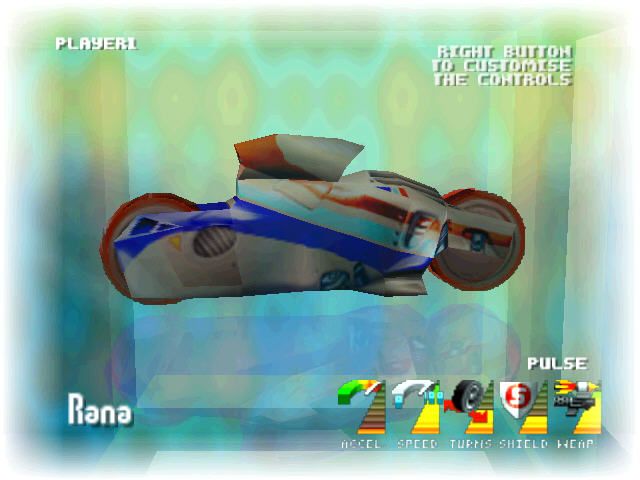 Extreme-G (Nintendo 64) screenshot: Choose moto