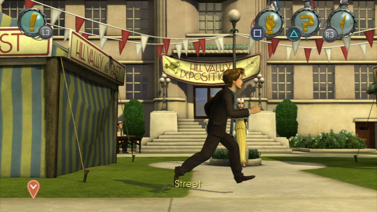 Back to the Future: The Game (PlayStation 3) screenshot: Episode 4 - Marty can either walk or run.