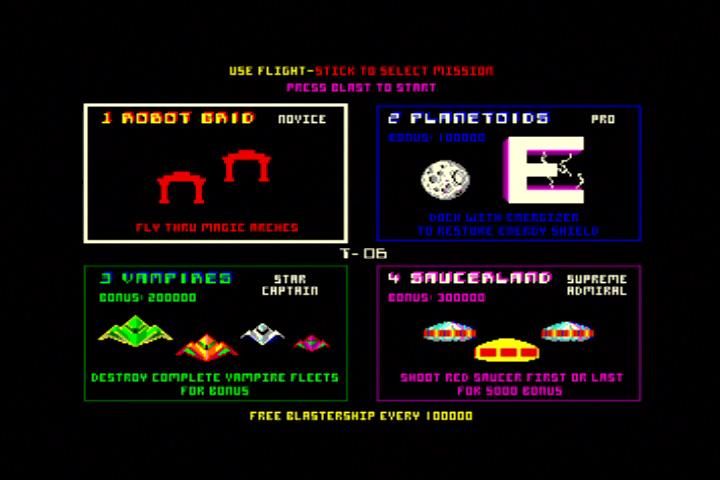 Midway Arcade Treasures (Xbox) screenshot: Blaster Main Menu