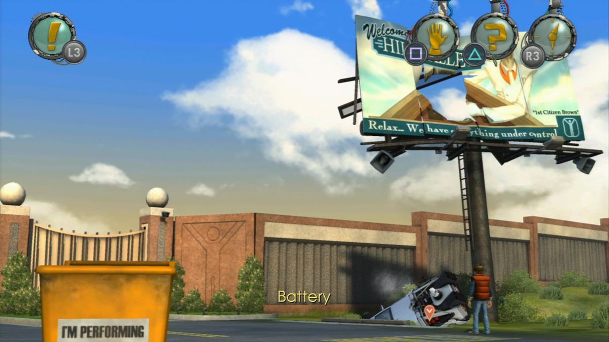 Back to the Future: The Game (PlayStation 3) screenshot: Episode 3 - Salvaging useful stuff from the wreckage.