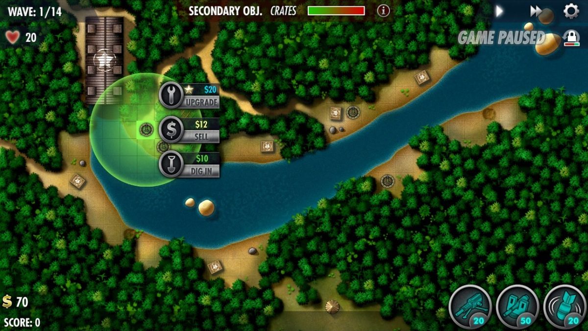 iBomber Defense: Pacific (Macintosh) screenshot: Battle of Savo Island - gun placement