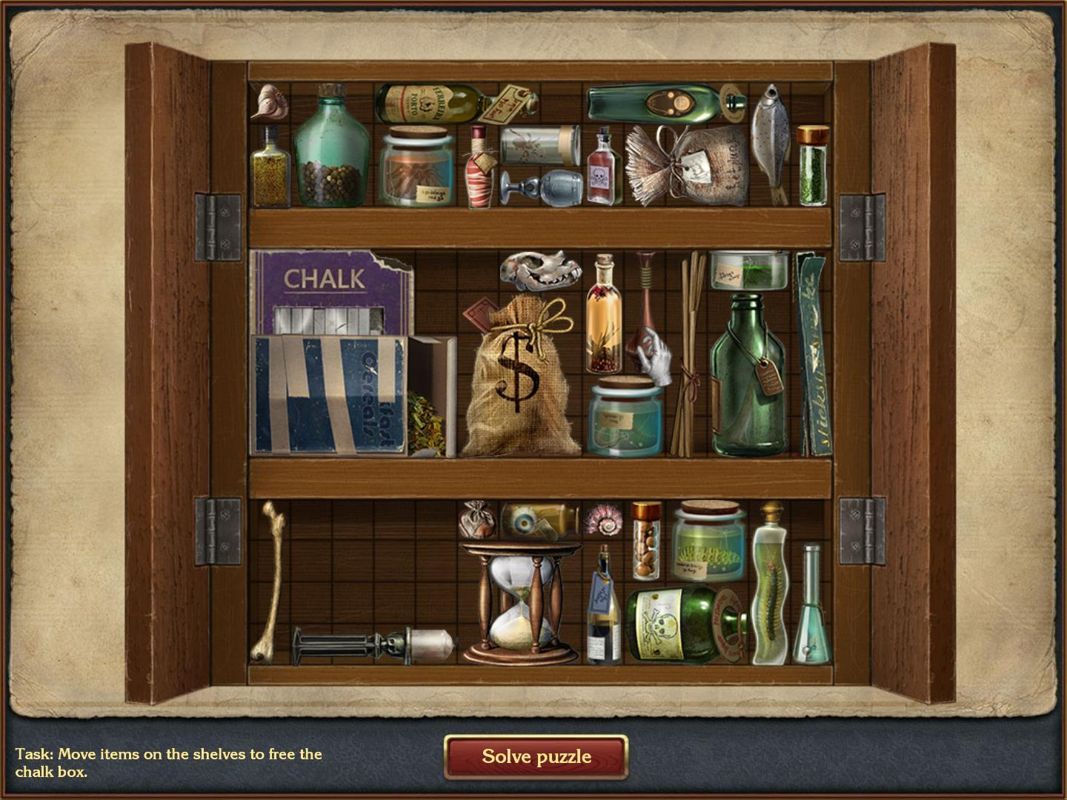 Letters from Nowhere 2 (Windows) screenshot: Mini-puzzle object arrangement