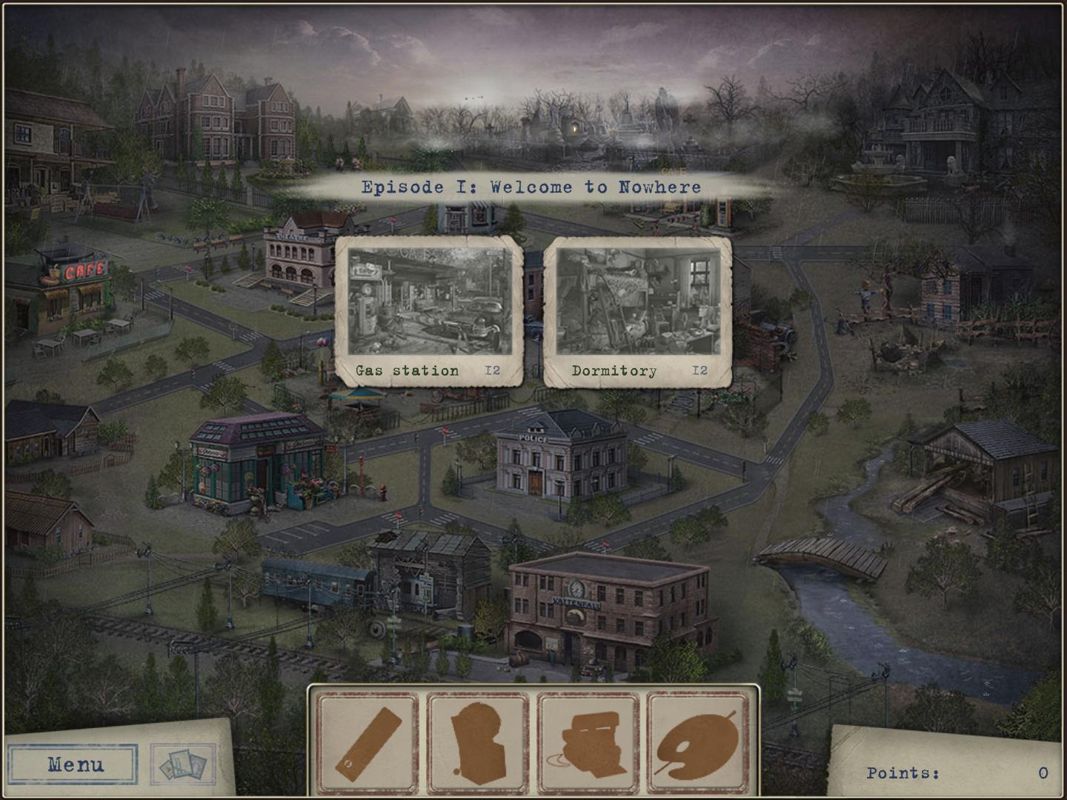 Letters from Nowhere 2 (Windows) screenshot: Episode I scene locations map