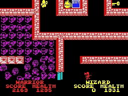Gauntlet: The Deeper Dungeons (ZX Spectrum) screenshot: Barbarian and wizard are they up to the task?