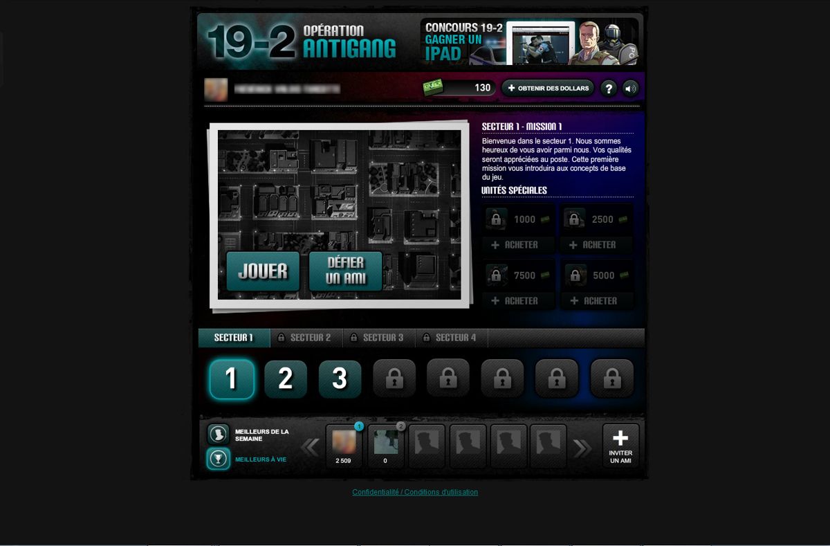 19-2: Opération Antigang (Browser) screenshot: Main menu