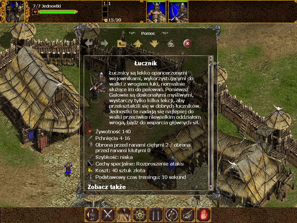Celtic Kings: Rage of War (Windows) screenshot: Archers description