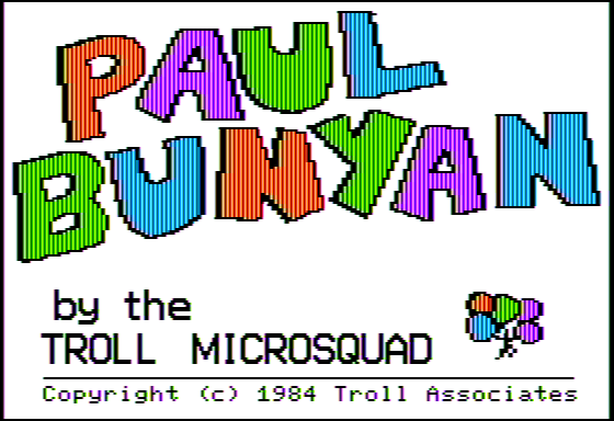 Paul Bunyan (Apple II) screenshot: Title Screen