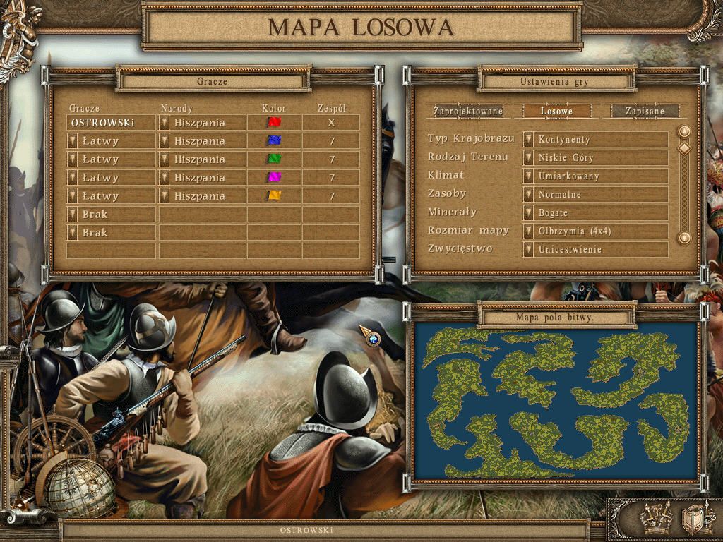 American Conquest: Fight Back (Windows) screenshot: Random map
