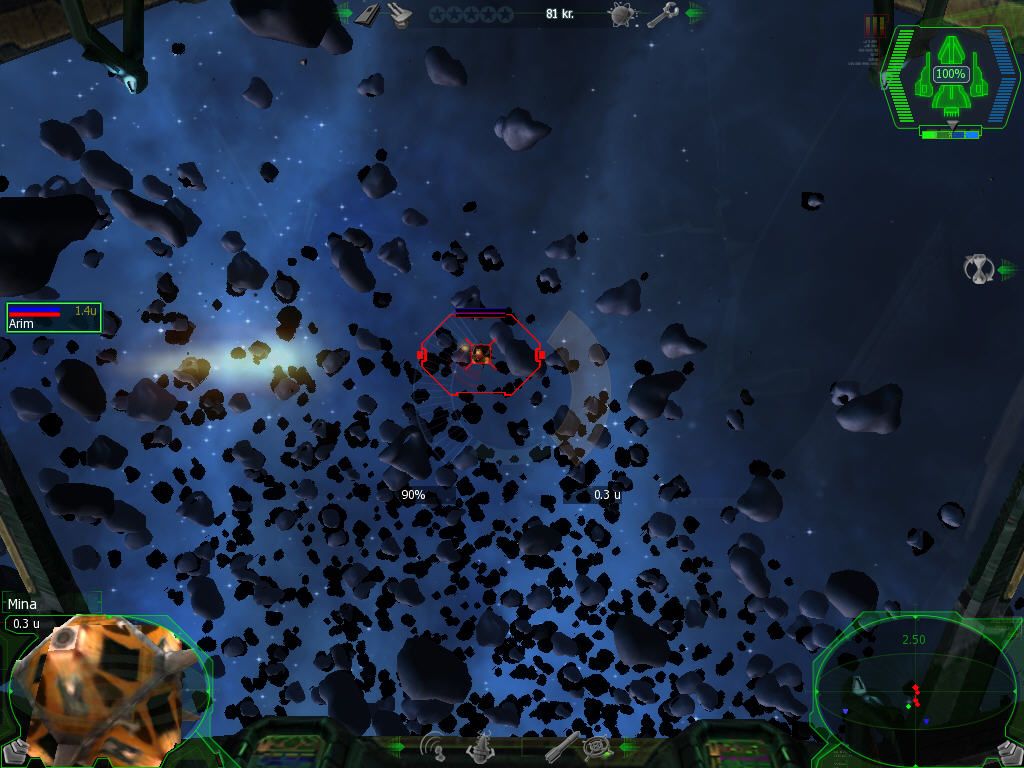 Darkstar One (Windows) screenshot: Asteroids