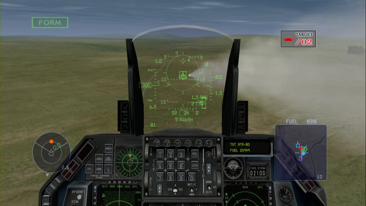 Over G Fighters (Xbox 360) screenshot: Fired an AGM-65H missile at the enemy tank.