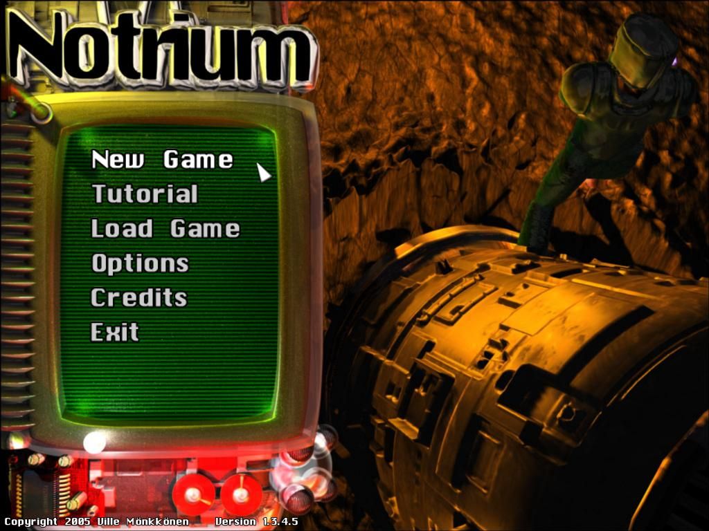 Notrium (Windows) screenshot: Main menu.