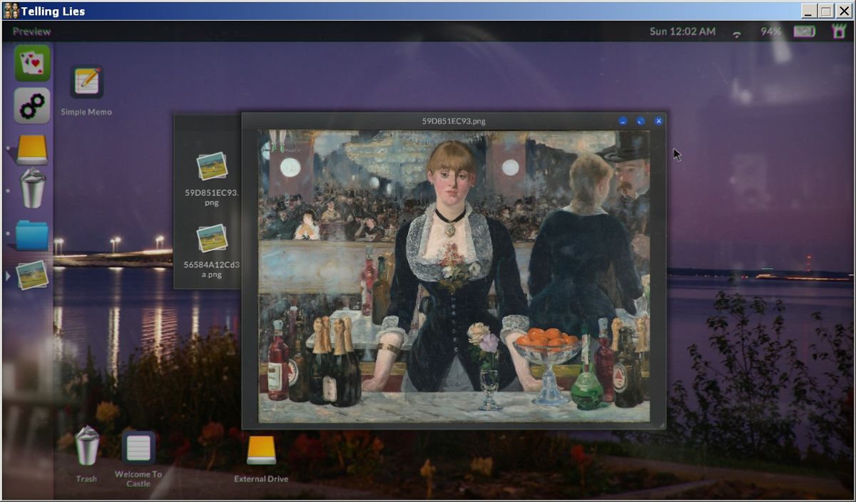 Telling L!es (Windows) screenshot: Checking the gallery on the desktop