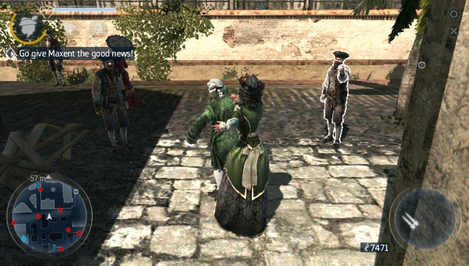 Assassin's Creed III: Liberation (PS Vita) screenshot: Kill witnesses to your crime to reduce the wanted alert.