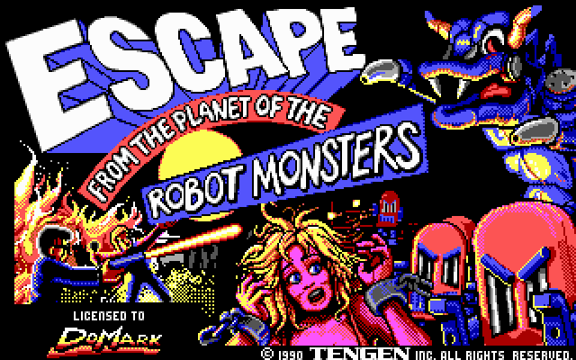 Escape from the Planet of the Robot Monsters (DOS) screenshot: title screen - EGA/VGA