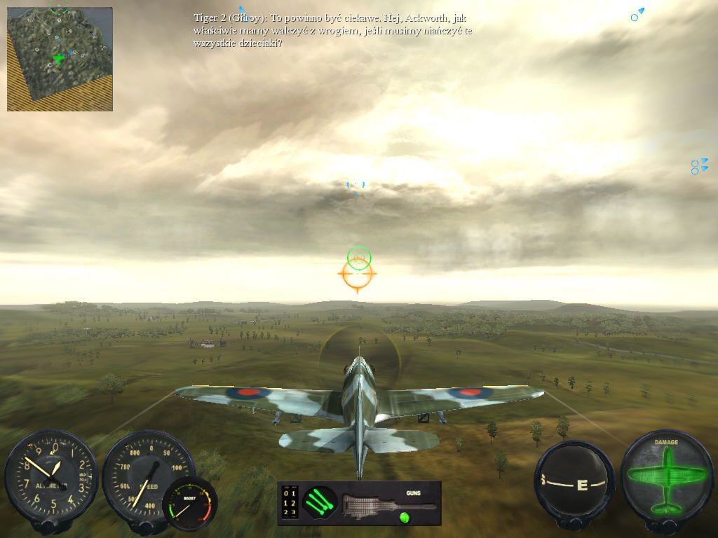 Combat Wings: Battle of Britain (Windows) screenshot: Green circle - your target