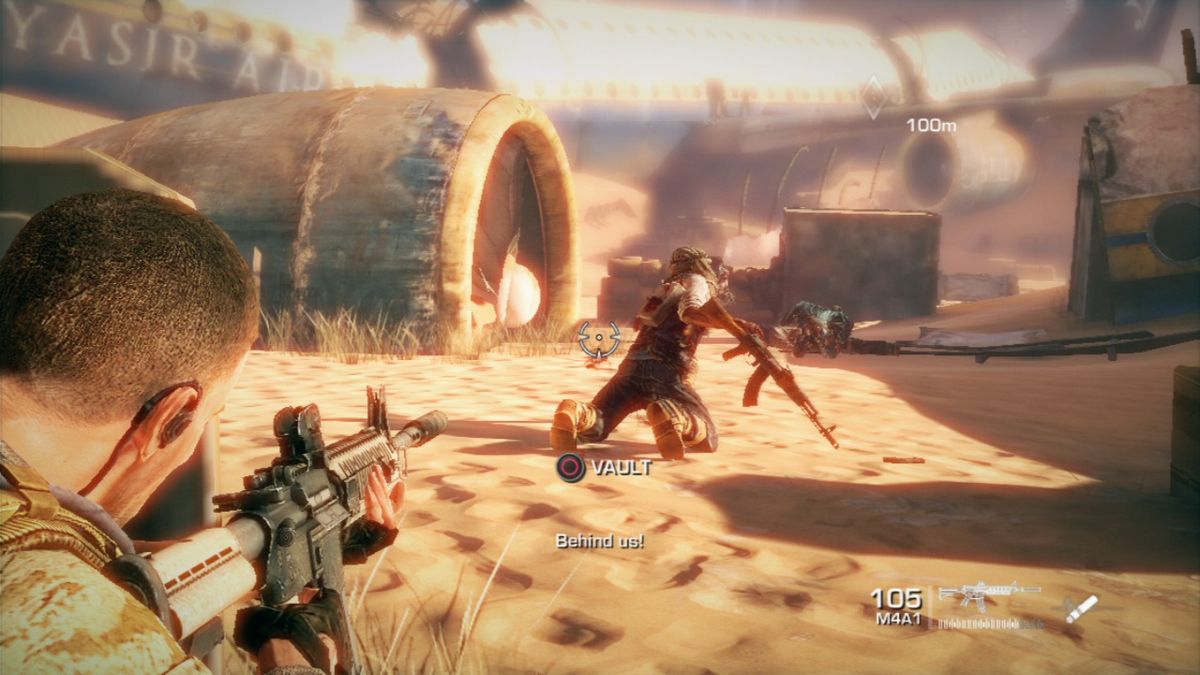 Spec Ops: The Line (PlayStation 3) screenshot: Retreating makes them an easy target.
