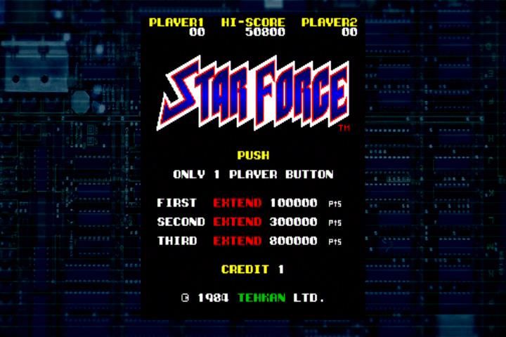 Tecmo Classic Arcade (Xbox) screenshot: Star Force start screen