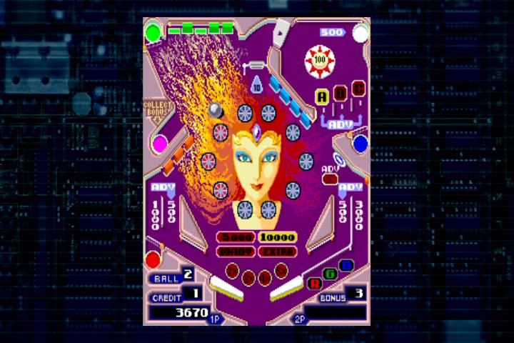 Tecmo Classic Arcade (Xbox) screenshot: Pinball Action game play