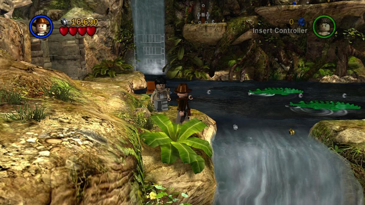 LEGO Indiana Jones: The Original Adventures (Xbox 360) screenshot: Watch out for the crocodiles