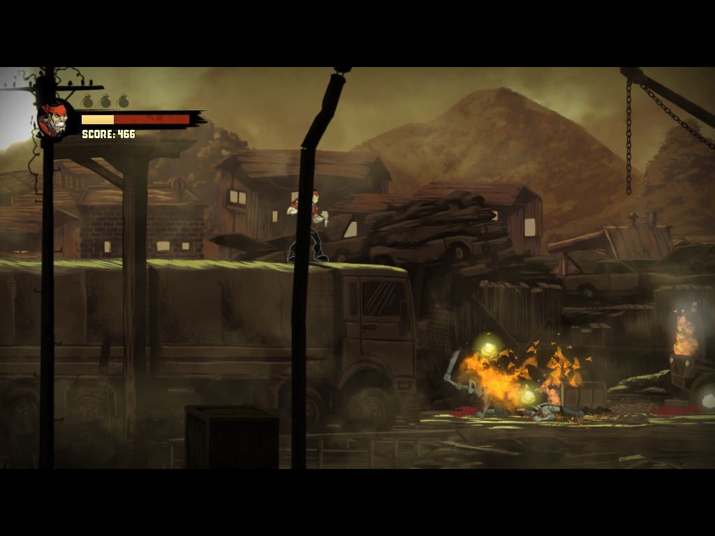 Shank 2 (Windows) screenshot: Burn!