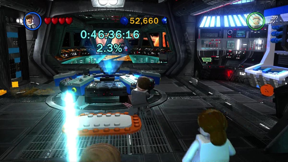 LEGO Star Wars III: The Clone Wars (Xbox 360) screenshot: The bridge of your cruiser is the central hub