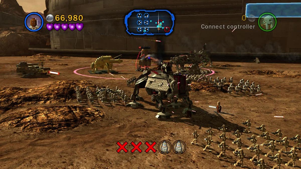 LEGO Star Wars III: The Clone Wars (Xbox 360) screenshot: Piloting an AT-TE