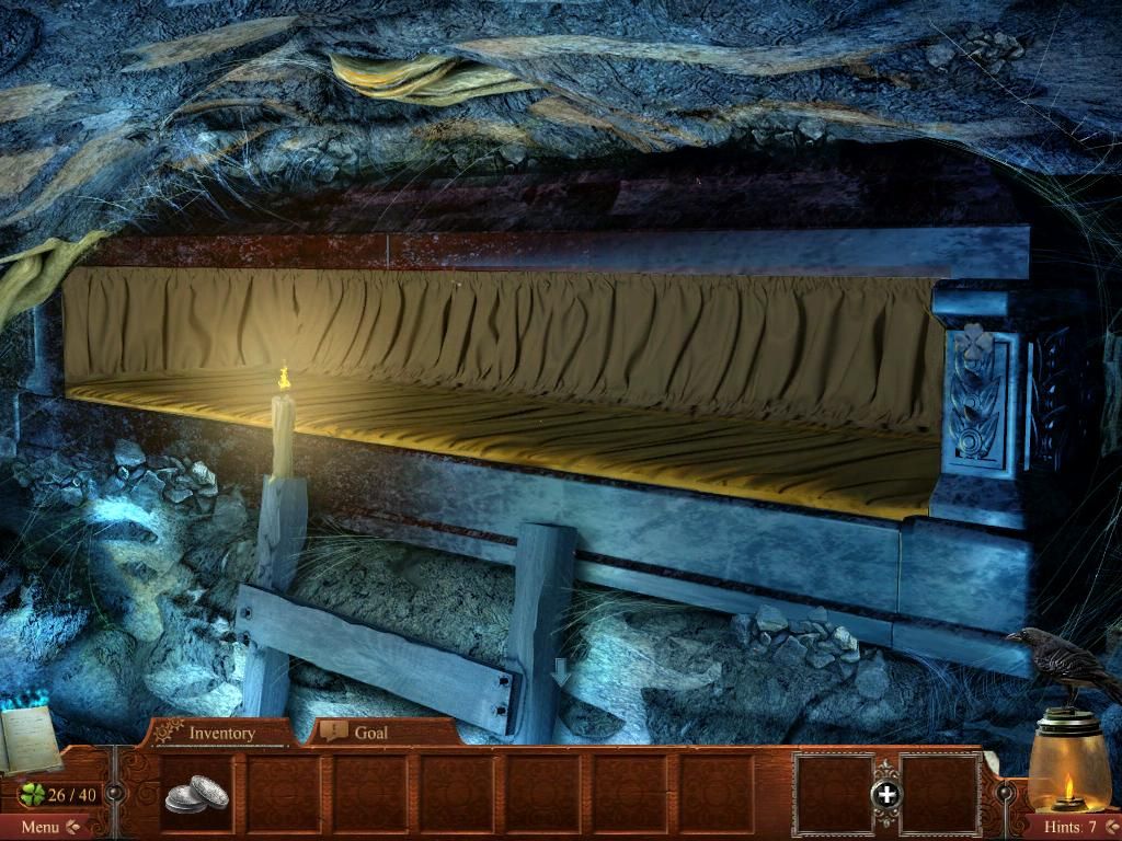 Midnight Mysteries: Haunted Houdini (iPad) screenshot: Escaping from Houdini’s coffin