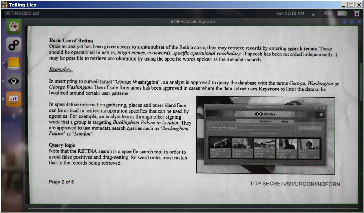 Telling L!es (Windows) screenshot: Retina app manual