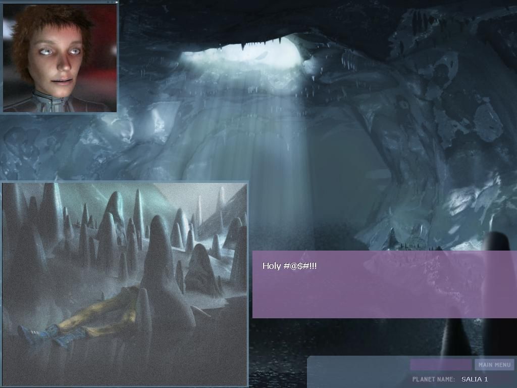 J.U.L.I.A. (Windows) screenshot: Underground lake and dead human body