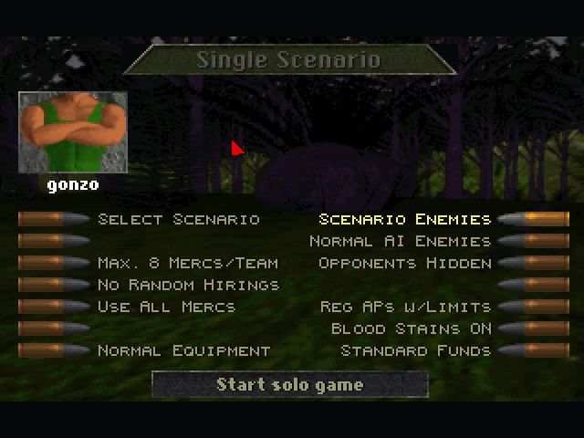 Jagged Alliance: Deadly Games (Windows) screenshot: Options