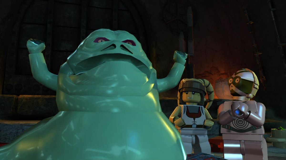 LEGO Star Wars III: The Clone Wars (Xbox 360) screenshot: Not Jabba, but Ziro the Hutt.