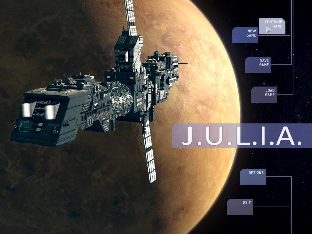 J.U.L.I.A. (Windows) screenshot: Title and Main Menu