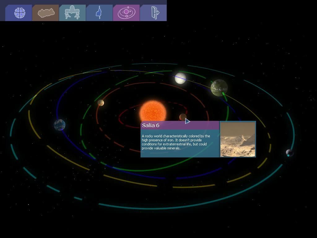 J.U.L.I.A. (Windows) screenshot: Salia star system