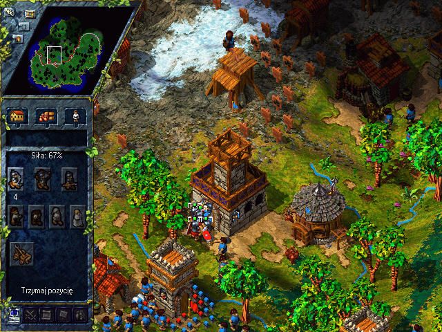 The Settlers III (Windows) screenshot: Middle tower will be mine!