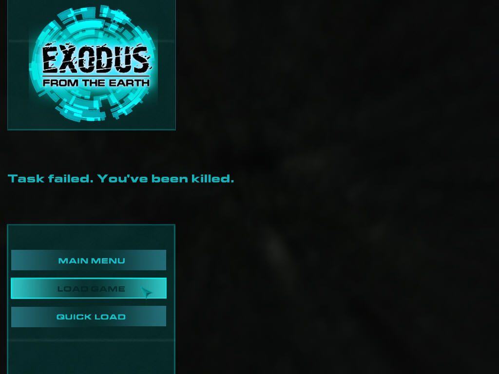 Exodus from the Earth (Windows) screenshot: Game Over