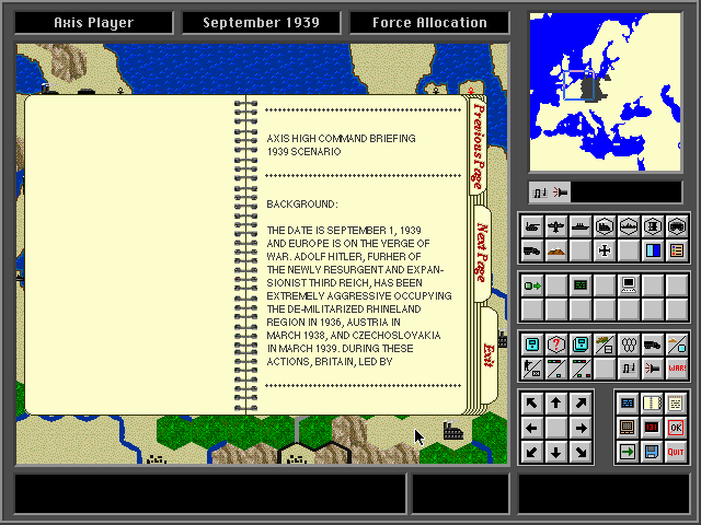 High Command: Europe 1939-'45 (DOS) screenshot: Get Your Briefing