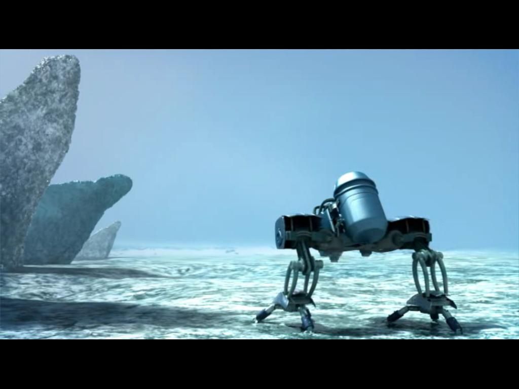 J.U.L.I.A. (Windows) screenshot: Mobot is walking on the ice surface of Salia 1
