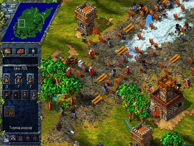 The Settlers III (Windows) screenshot: Villagers die in blue clouds