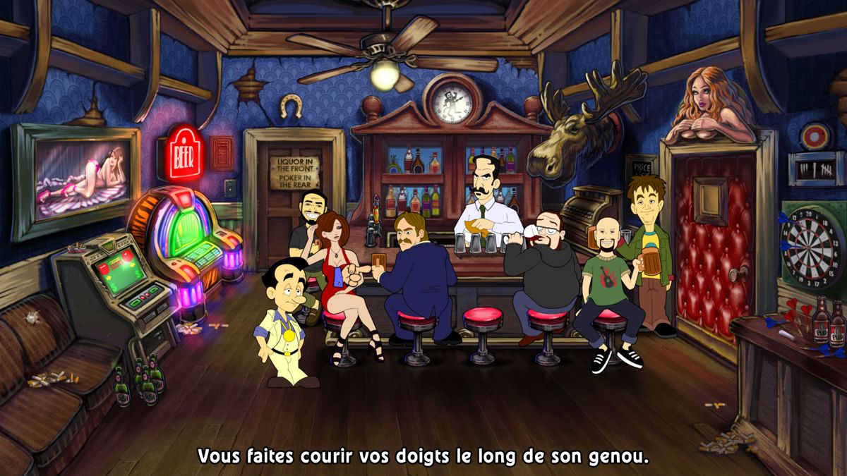 Leisure Suit Larry: Reloaded (Windows) screenshot: In Lefty's Bar (French version).