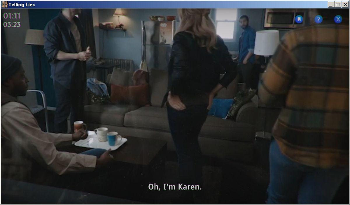 Telling L!es (Windows) screenshot: Karen, the player, appears in some of the videos