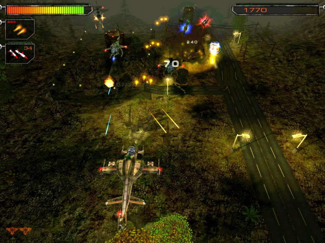 Air Force Missions (Windows) screenshot: Sudden attack on an enemy base