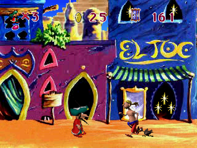 Saban's Iznogoud (DOS) screenshot: Level one.