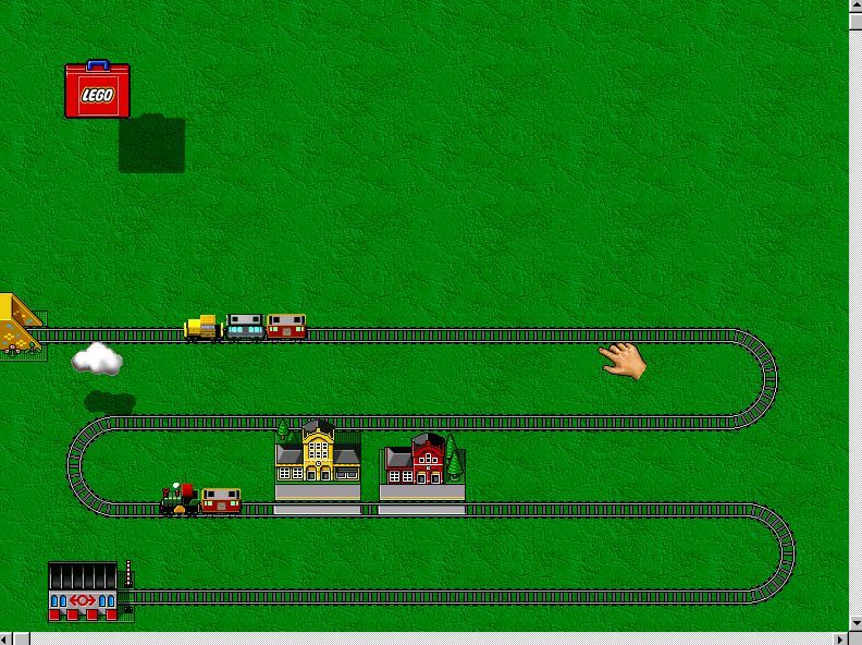 LEGO Loco (Windows) screenshot: Zoomboxes like this are used to change settings on many things. here the speed of the train can be altered as well as the type of train and it's name