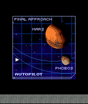 Doom RPG (J2ME) screenshot: Approaching Mars, where the distress call came from.