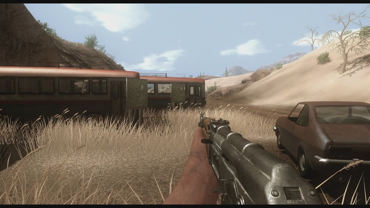 Far Cry 2 (Xbox 360) screenshot: You can use bus to instantly move between bus stations on the map.