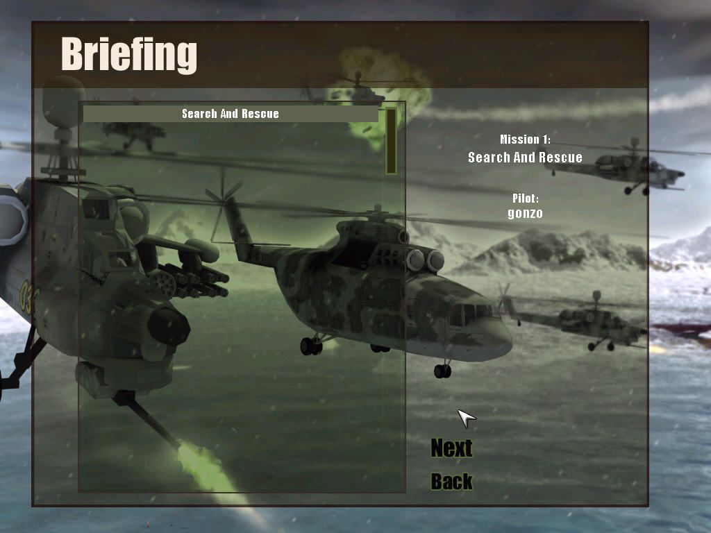 Apache Longbow Assault (Windows) screenshot: First mission