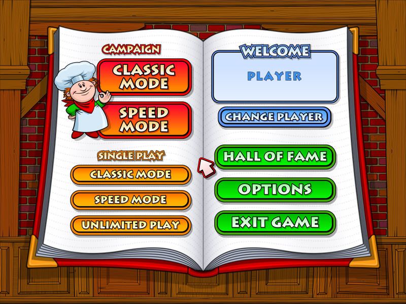 Bistro Stars (Windows) screenshot: Main menu