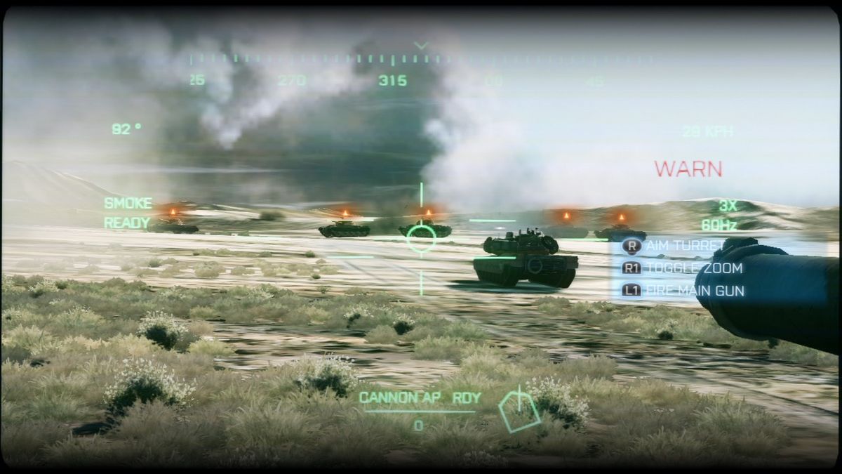 Battlefield 3 (PlayStation 3) screenshot: Incoming enemy tanks.